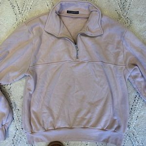 Brandy Melville Pink 3/4 Zip Up Sweatshirt